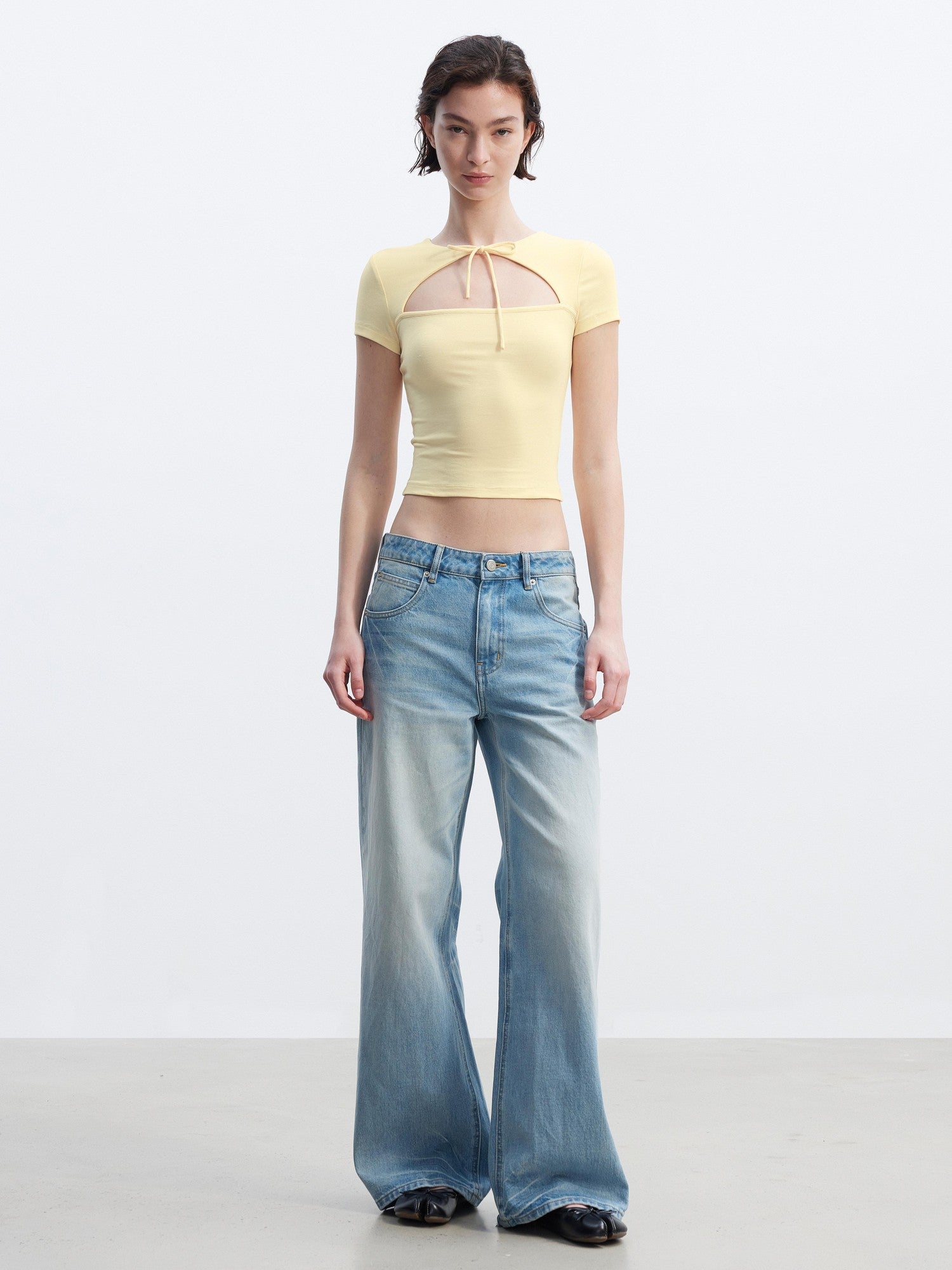 AFTADAWN Cutout Tie Waist Slim Women&
