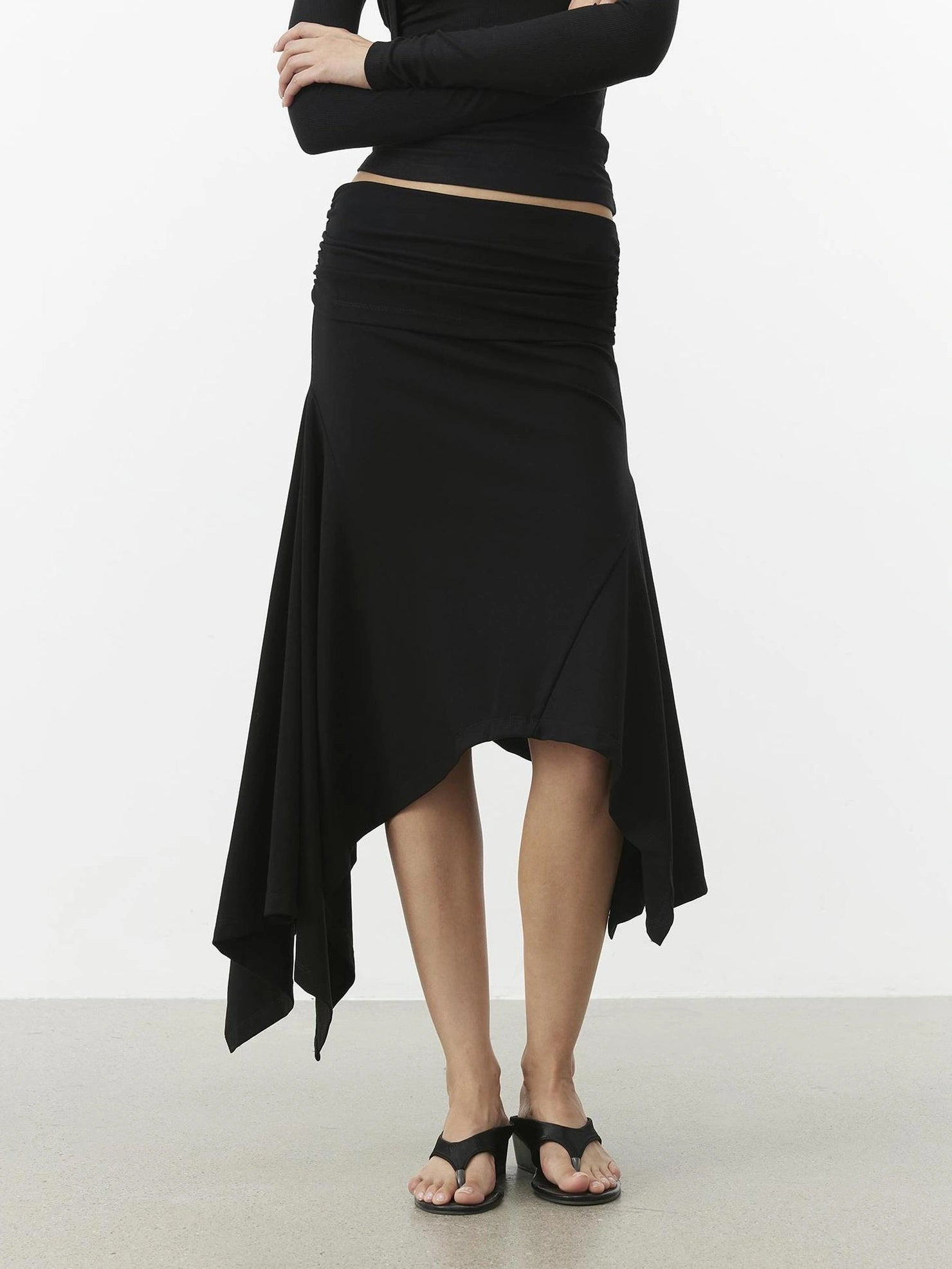 AFTADAWN Deconstructed Asymmetrical Midi Skirt Skirt