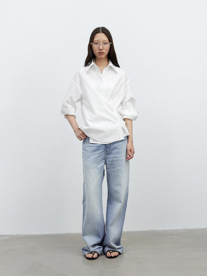 AFTADAWN Deconstructed Polo Collar Side Buckle Multiway Women&