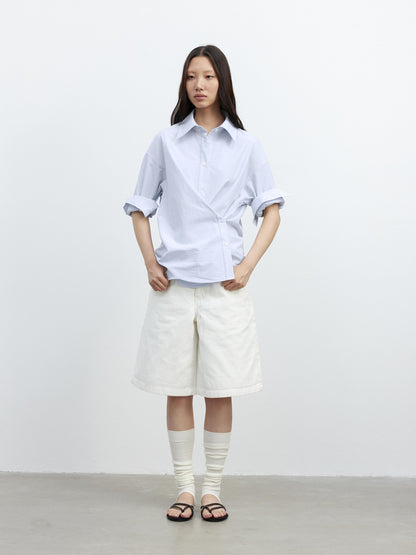 AFTADAWN Deconstructed Polo Collar Side Buckle Multiway Women&