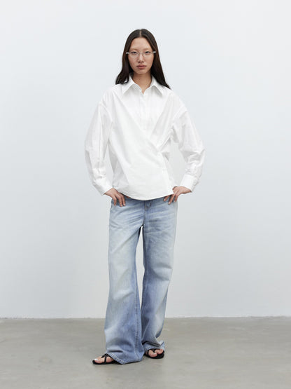 AFTADAWN Deconstructed Polo Collar Side Buckle Multiway Women&
