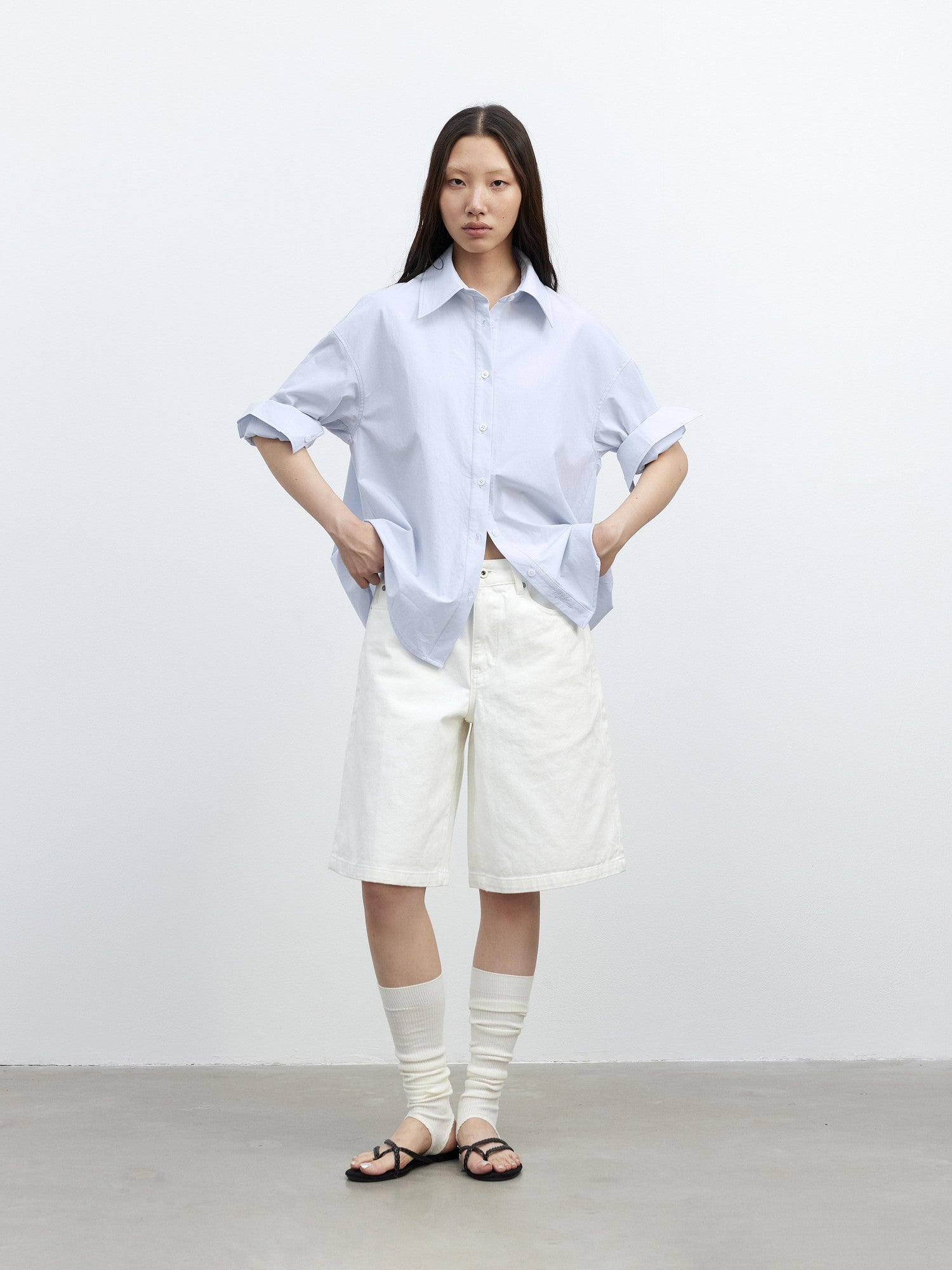 AFTADAWN Deconstructed Polo Collar Side Buckle Multiway Women&