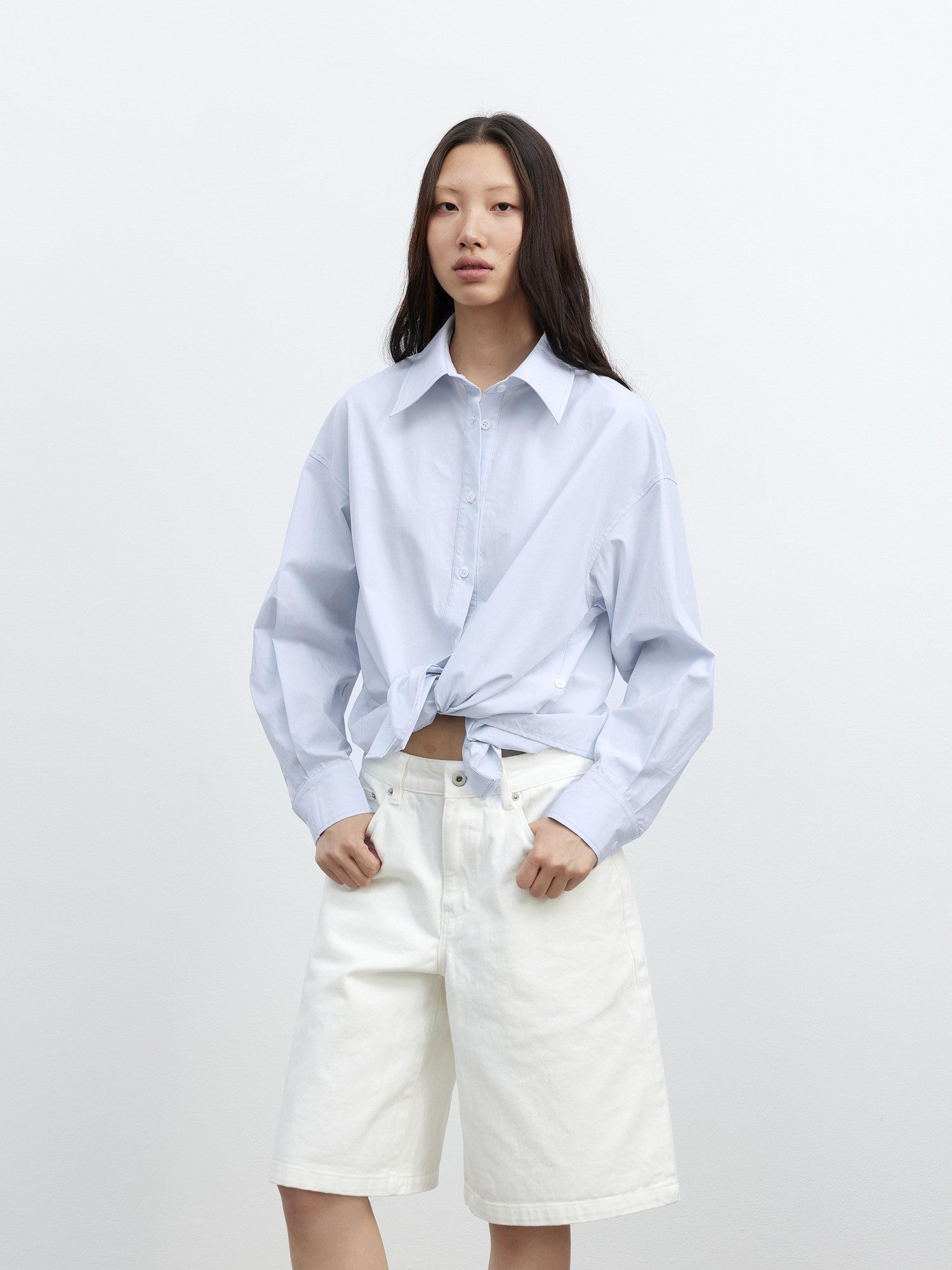 AFTADAWN Deconstructed Polo Collar Side Buckle Multiway Women&