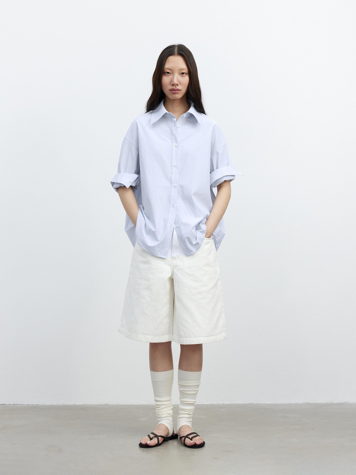 AFTADAWN Deconstructed Polo Collar Side Buckle Multiway Women&