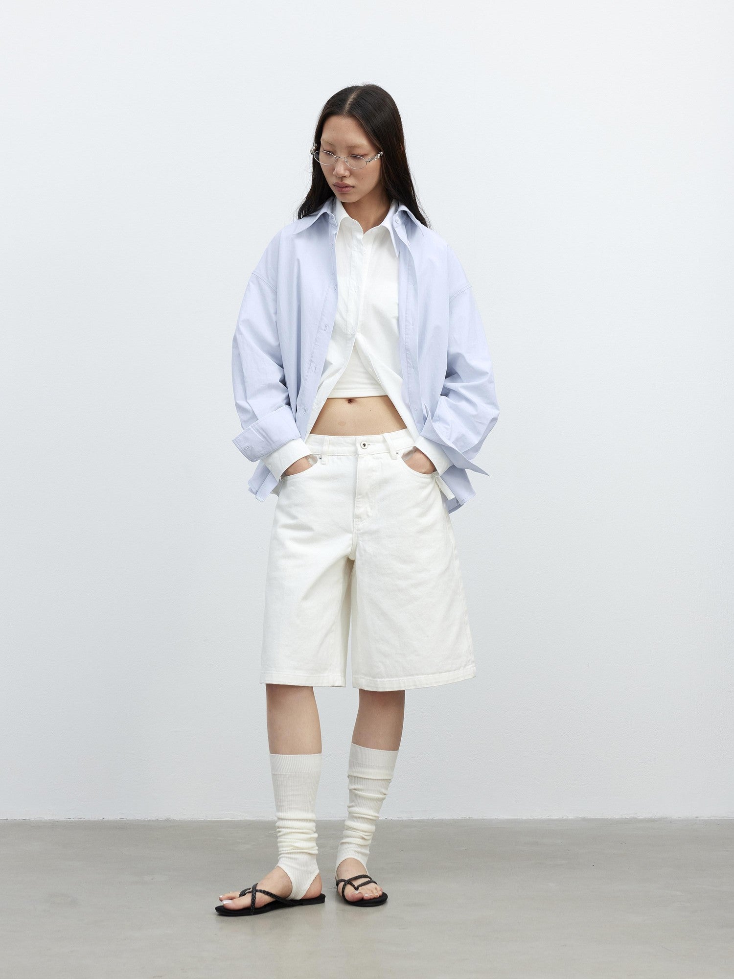 AFTADAWN Deconstructed Polo Collar Side Buckle Multiway Women&