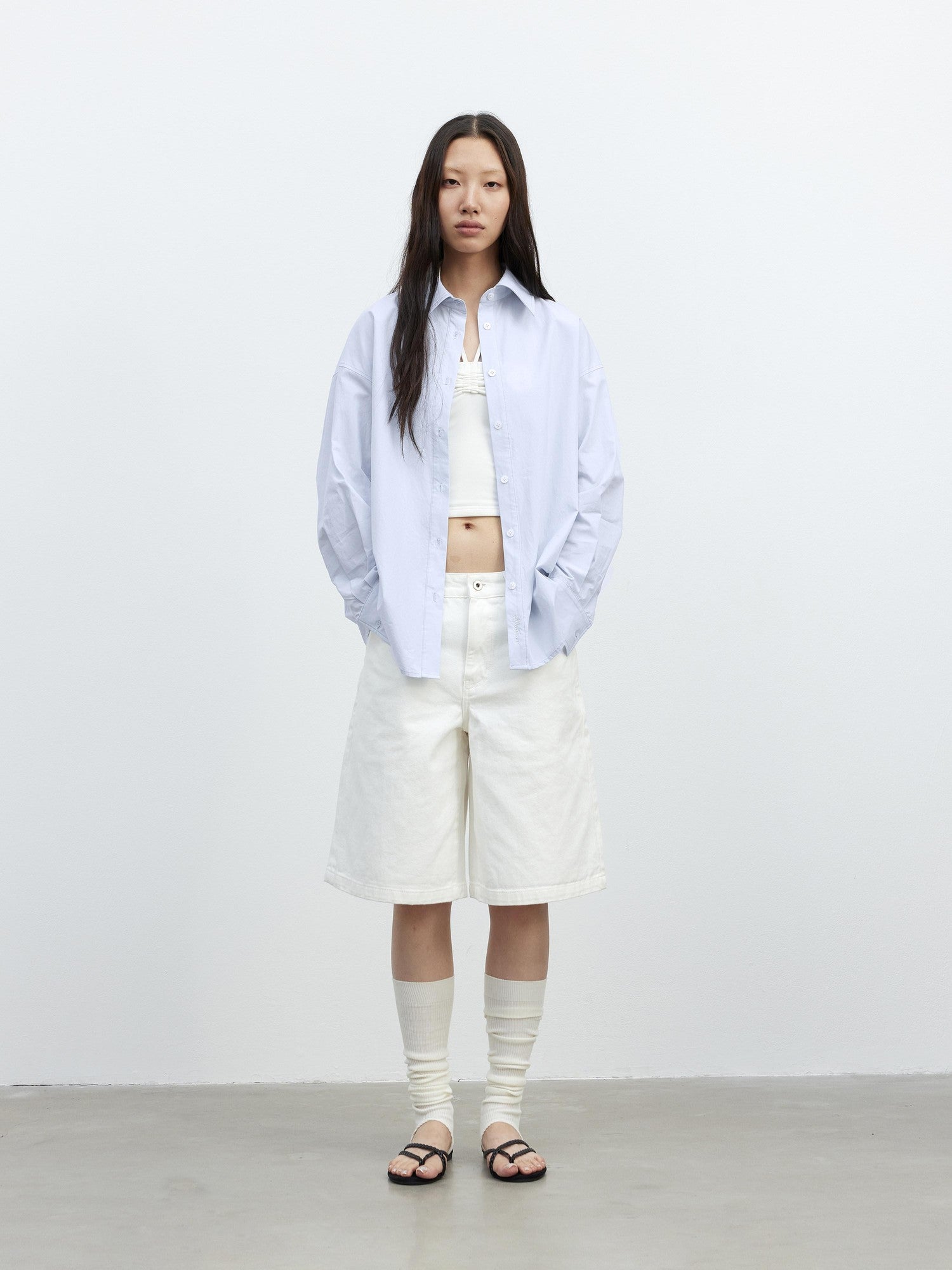 AFTADAWN Deconstructed Polo Collar Side Buckle Multiway Women&