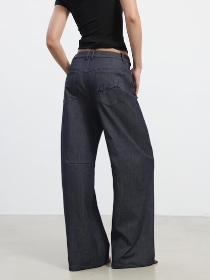 AFTADAWN Deep Blue Sculpted Panel Tailoring Women&