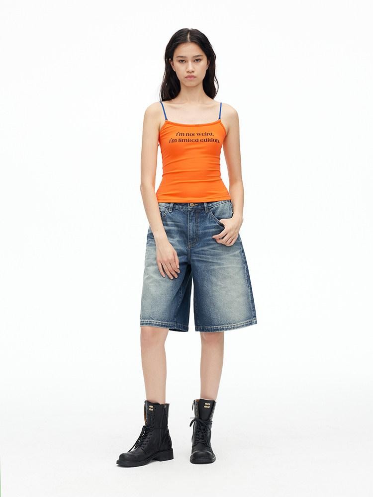 AFTADAWN Deep Blue Vintage Washed Distressed 3d Whisker Women&