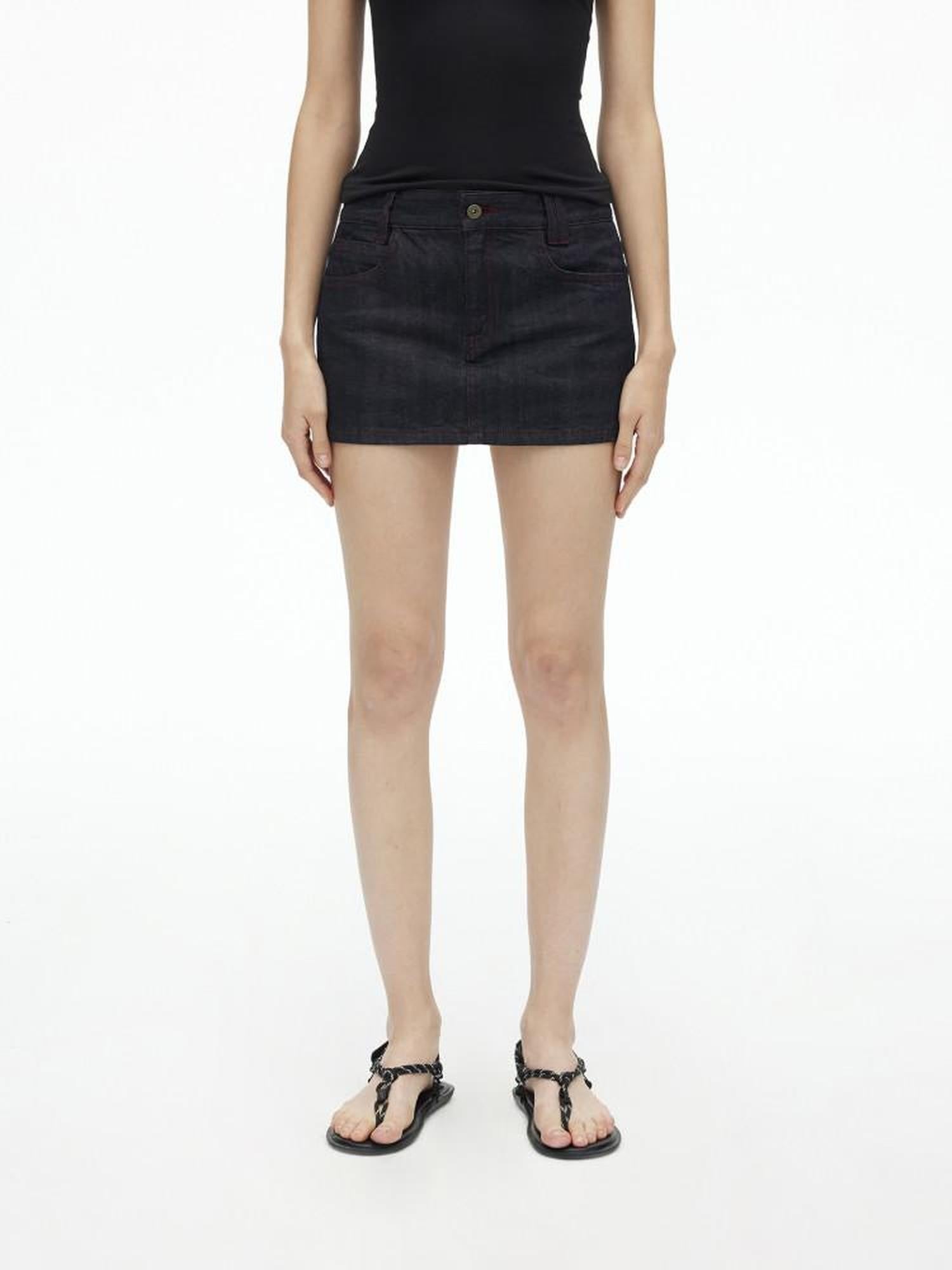 AFTADAWN Deep Indigo Red Contrast Topstitch Women&