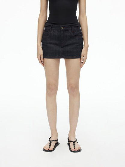 AFTADAWN Deep Indigo Red Contrast Topstitch Women&