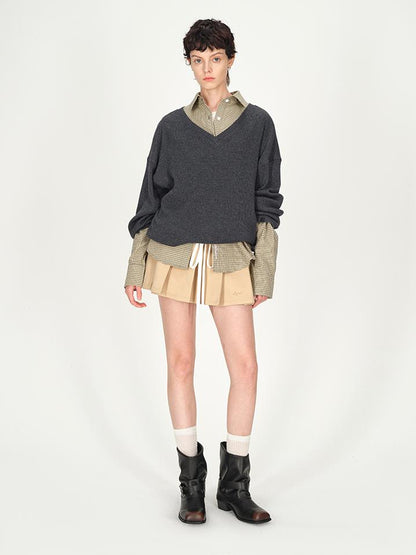 AFTADAWN Deep V-neck Layering Knit Sweater