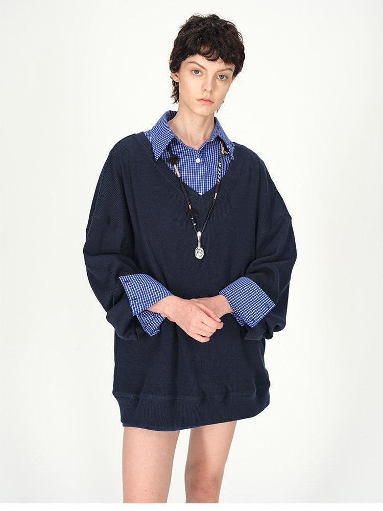 AFTADAWN Deep V Layerable Boxy Women&