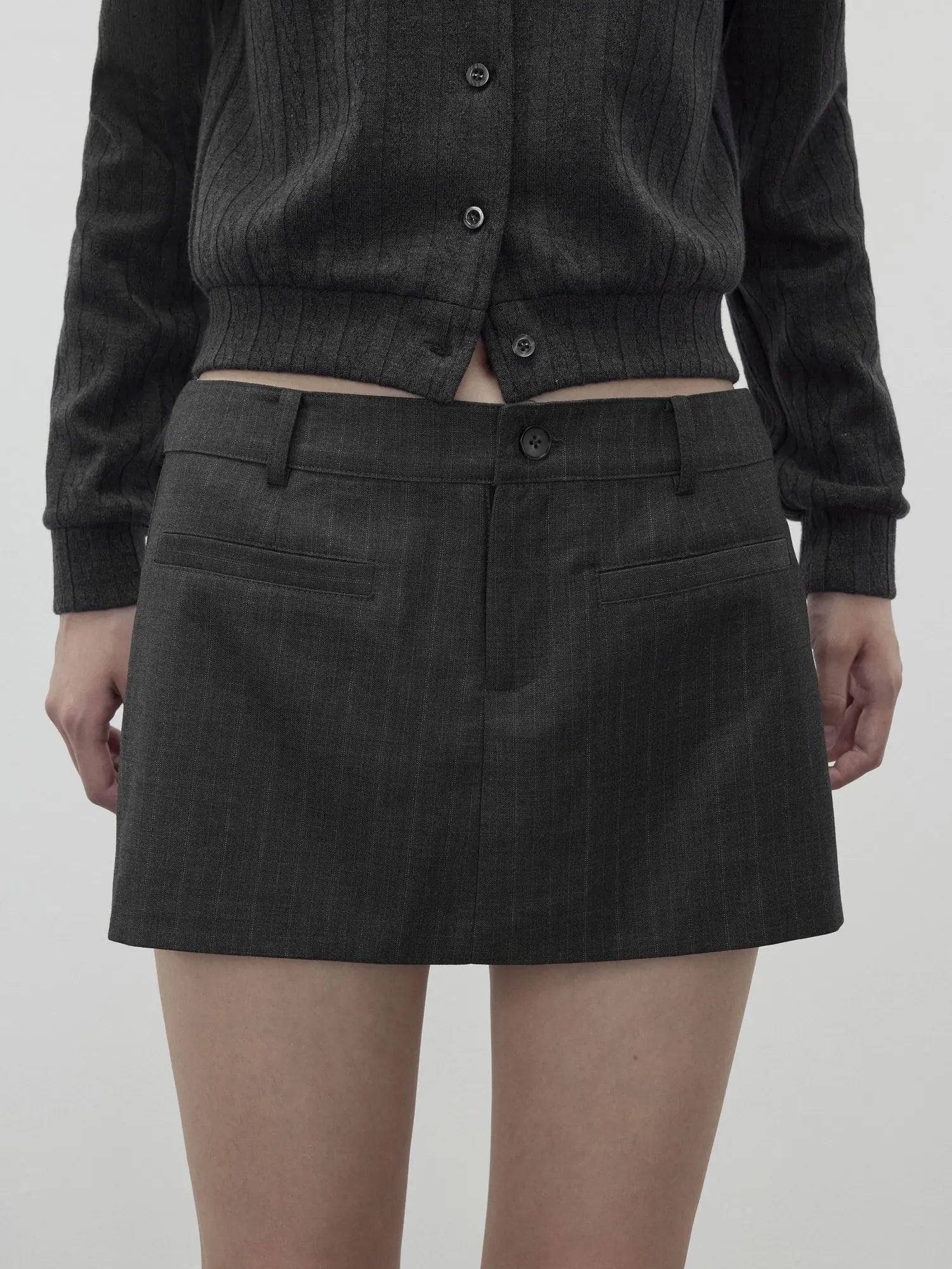 Detachable Collar Wool Blend Textured Long Sleeve Knit Top