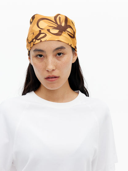 AFTADAWN Digital Print Lightweight Scarf With Playful Floral And Graffiti Patterns