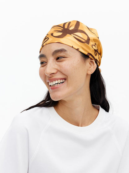 AFTADAWN Digital Print Lightweight Scarf With Playful Floral And Graffiti Patterns