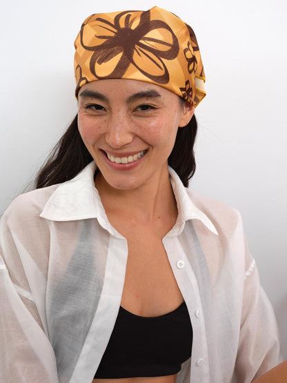 AFTADAWN Digital Print Lightweight Scarf With Playful Floral And Graffiti Patterns