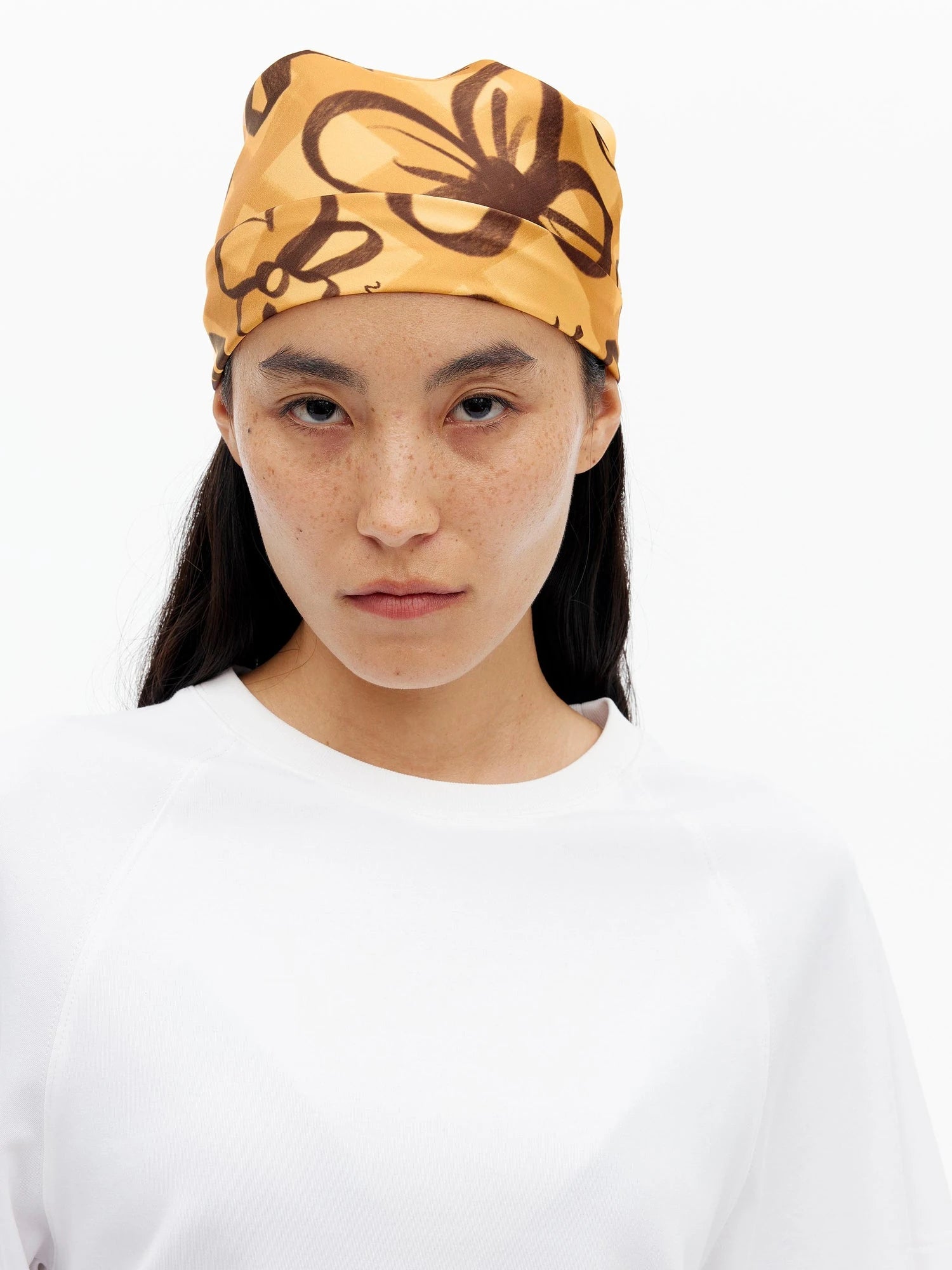 Digital Print Lightweight Scarf With Playful Floral And Graffiti Patterns