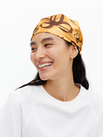 AFTADAWN Digital Print Lightweight Scarf With Playful Floral And Graffiti Patterns