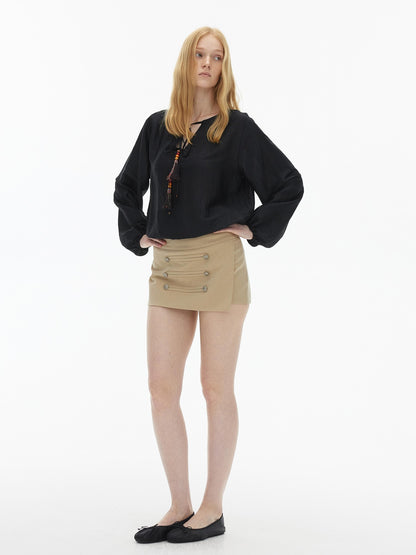 AFTADAWN Double Breasted Khaki Women&
