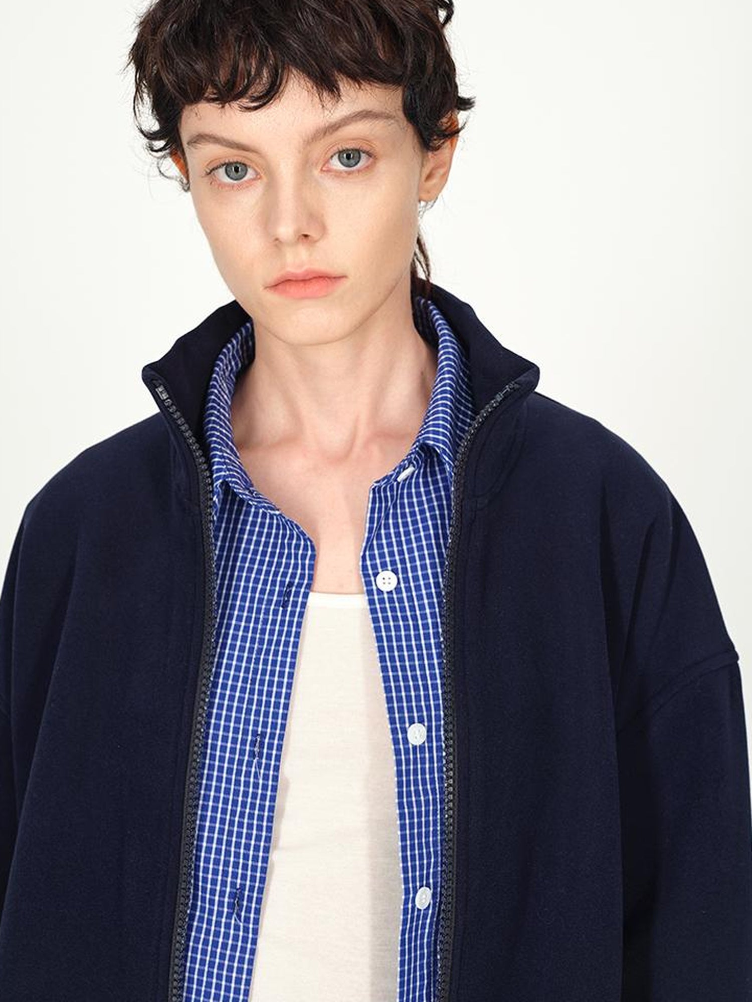 AFTADAWN Double Sided Fleece Stand Collar Oversized Warm Sweatshirt Jacket