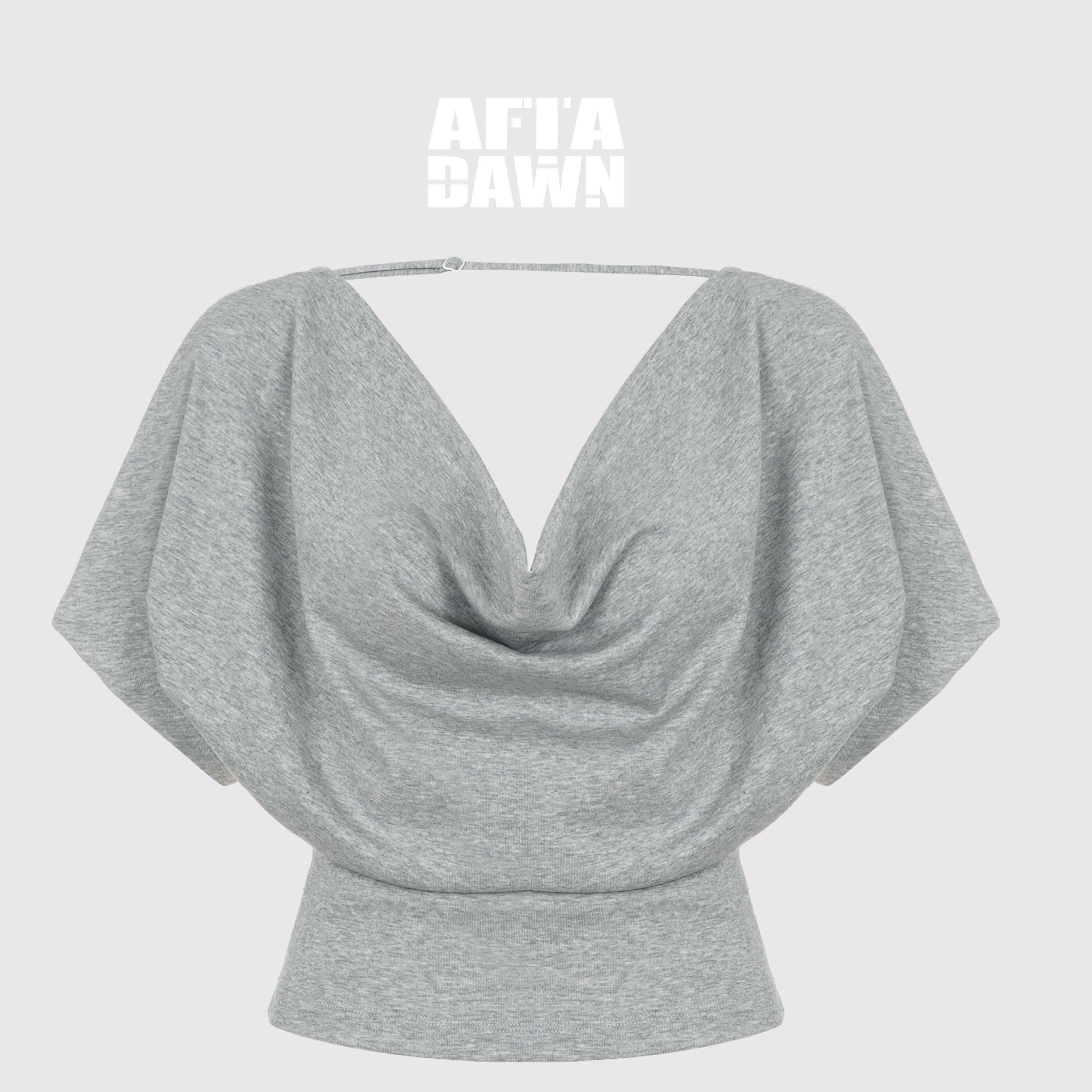AFTADAWN_Draped_Backless_Chain_Waist_Cinch_Batwing_Women&