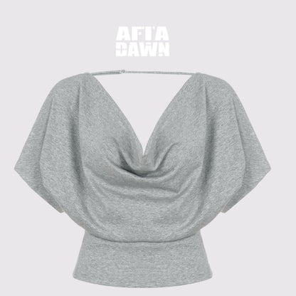 AFTADAWN_Draped_Backless_Chain_Waist_Cinch_Batwing_Women&