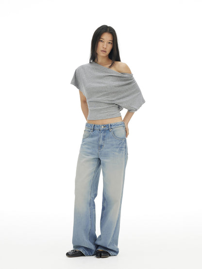 AFTADAWN Draped Backless Chain Waist Cinch Batwing Women&