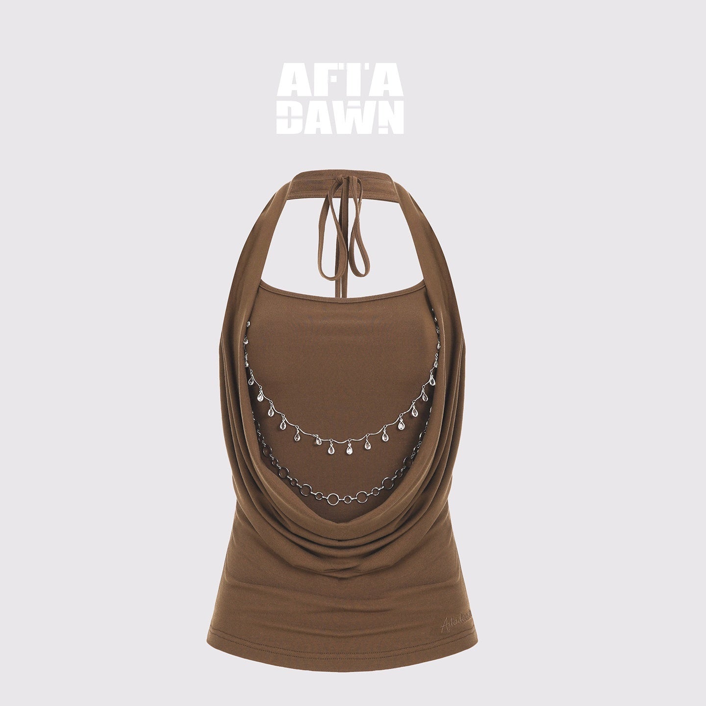 AFTADAWN_Draped_Cowl_Neck_Removable_Chain_Faux_Two_Piece_Women&