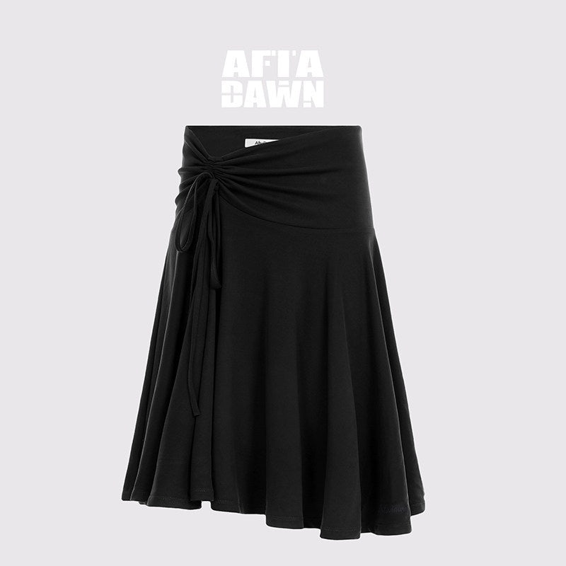 AFTADAWN_Draped_Drawstring_Ruched_High_Waist_A_Line_Women&