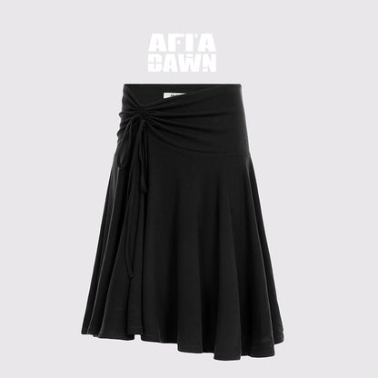 AFTADAWN_Draped_Drawstring_Ruched_High_Waist_A_Line_Women&