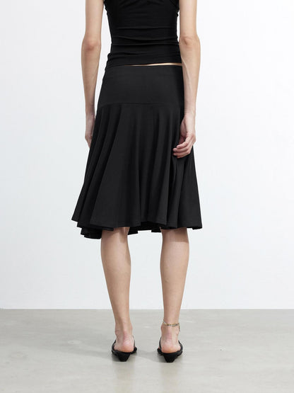 AFTADAWN Draped Drawstring Ruched High Waist A Line Women&