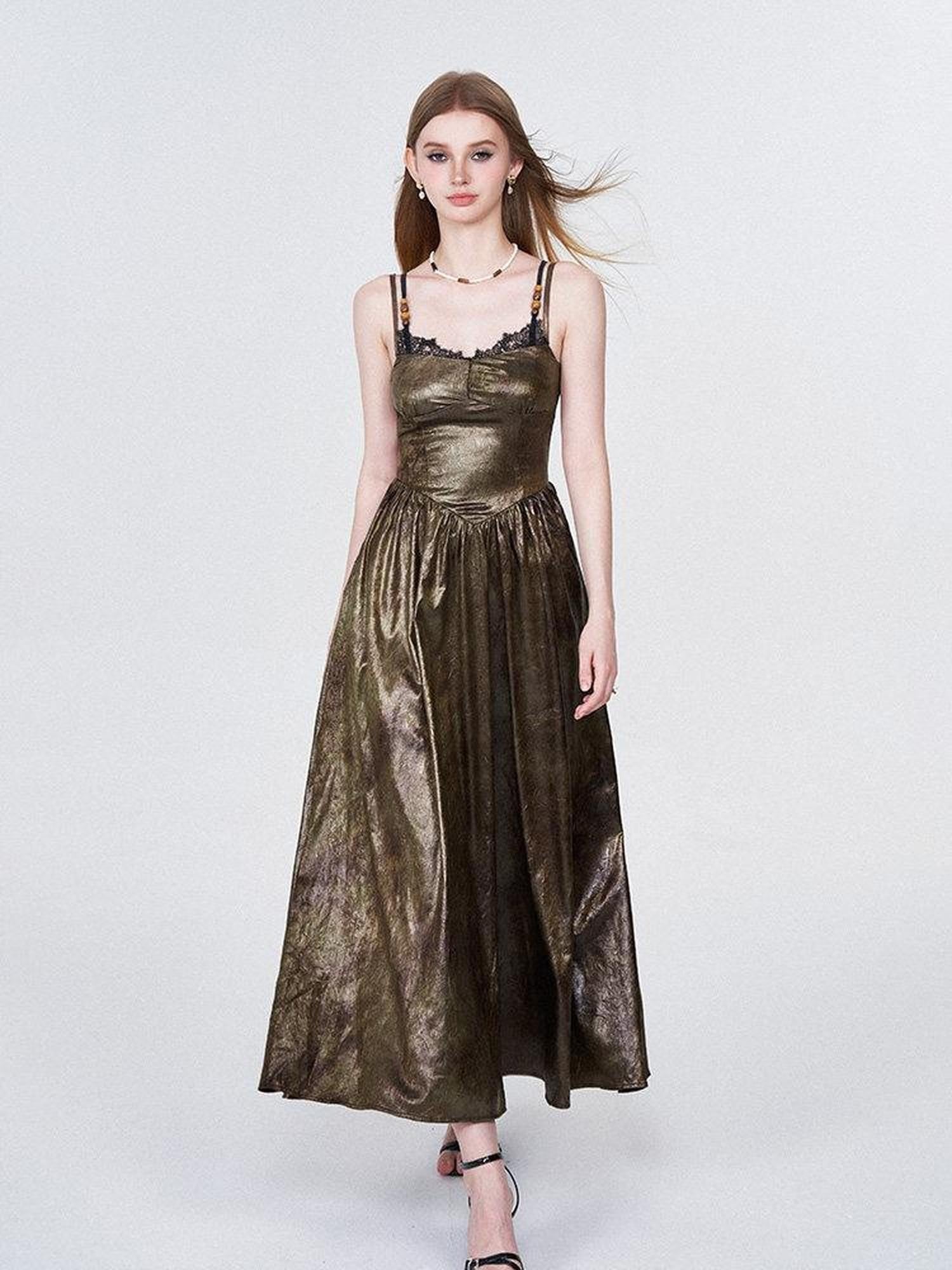 AFTADAWN Dusky Vintage Mottled Texture Lace Patchwork Women&