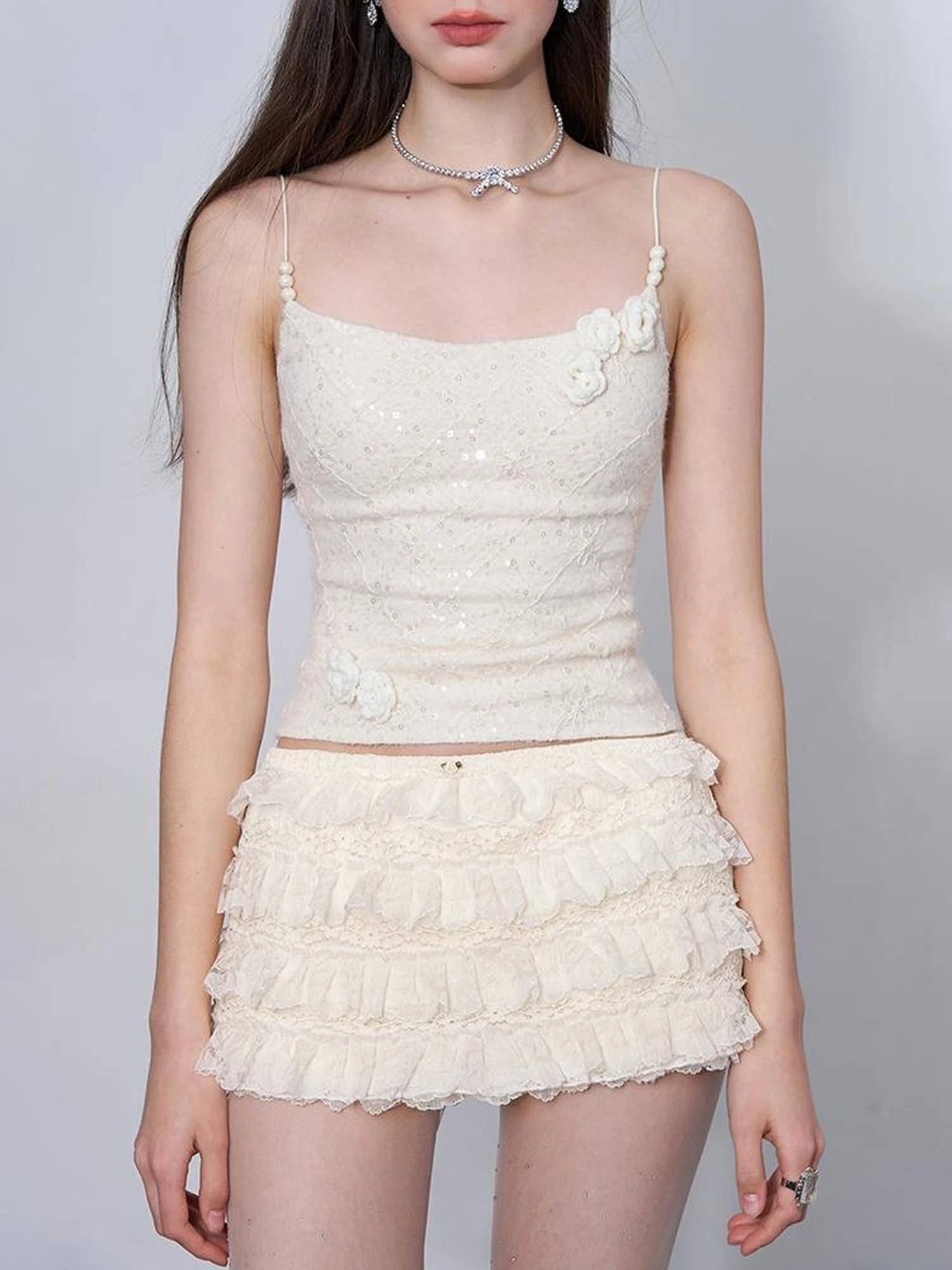 Eden Rose Lace Glitter Camisole