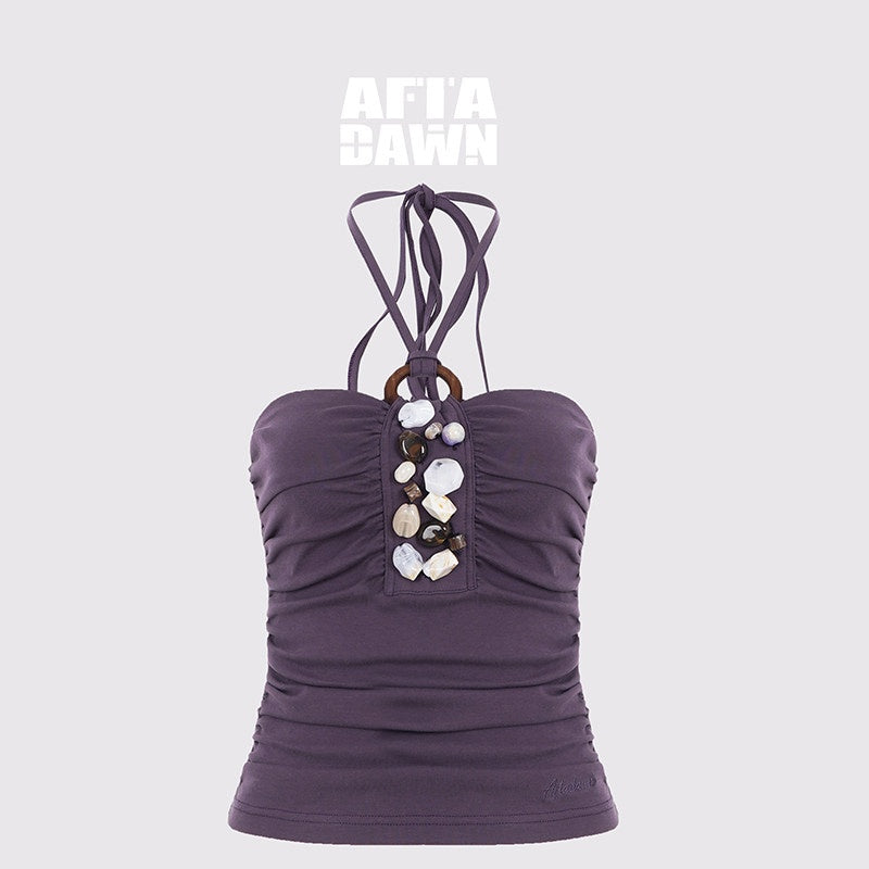 AFTADAWN_Embroidered_3D_Halter_Slim_Cropped_Women_High_Stretch_Cotton_Tank_Tops_MISSTT