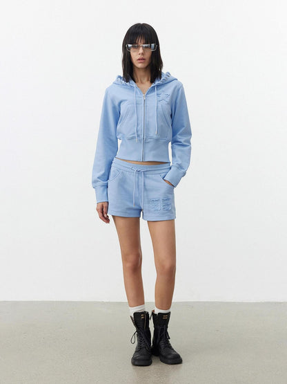 AFTADAWN Embroidered Drawstring Hood Women&