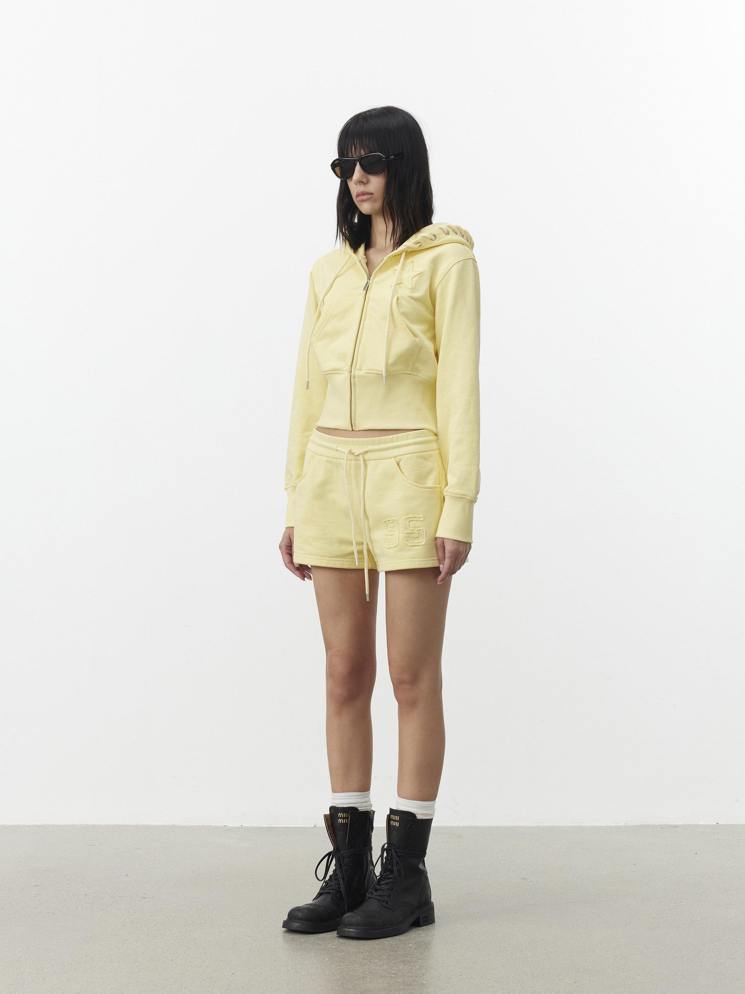 AFTADAWN Embroidered Drawstring Hood Women&