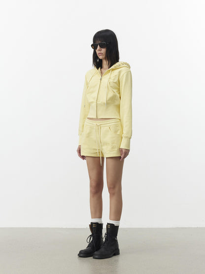 AFTADAWN Embroidered Drawstring Hood Women&