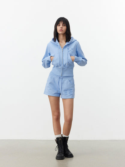 AFTADAWN Embroidered Drawstring Hood Women&