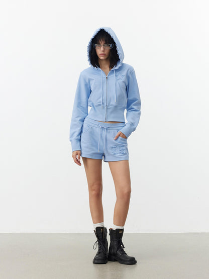 AFTADAWN Embroidered Drawstring Hood Women&