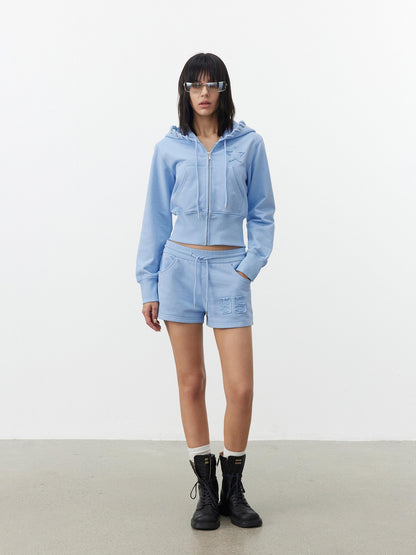 AFTADAWN Embroidered Drawstring Hood Women&