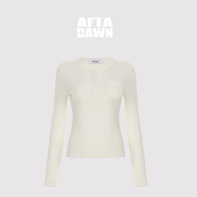 AFTADAWN_Embroidered_Logo_Henley_Slim_Fit_Long_Sleeve_T-shirt_MISSTT