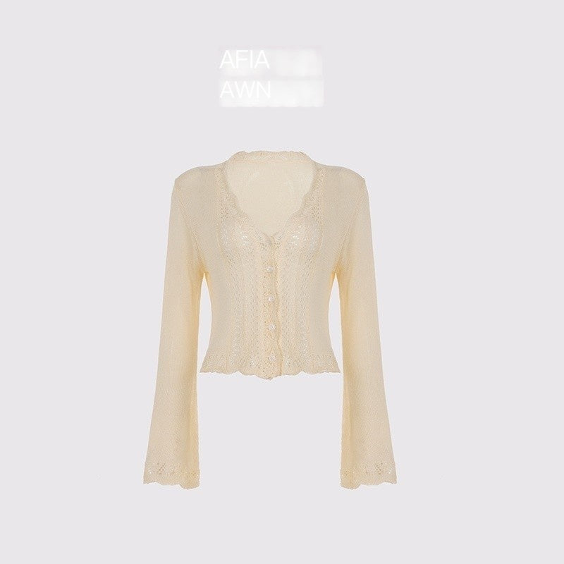 AFTADAWN_Eyelet_Lace_Trumpet_Sleeve_V-neck_Knit_Women&