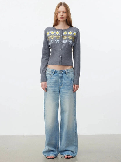 AFTADAWN Fair Isle Buttoned Cashmere Cardigan Cardigan