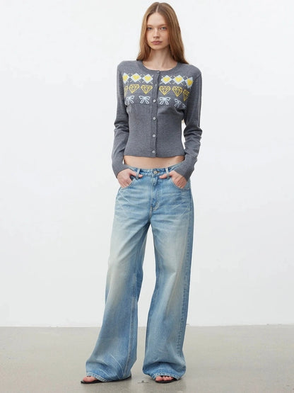 AFTADAWN Fair Isle Buttoned Cashmere Cardigan Cardigan