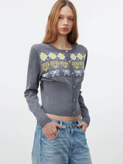 AFTADAWN Fair Isle Buttoned Cashmere Cardigan Cardigan