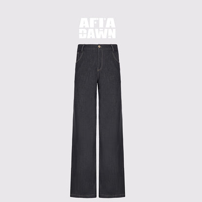 AFTADAWN_Faux_Denim_Back_Pocket_Embroidery_Low_Waist_Women&