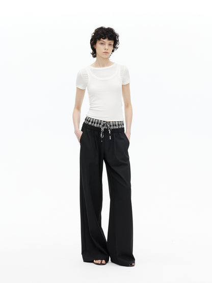 AFTADAWN Faux Layered Asymmetric Women&