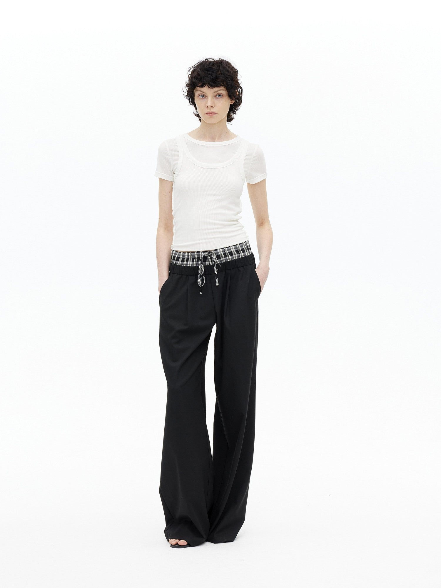 AFTADAWN Faux Layered Asymmetric Women&
