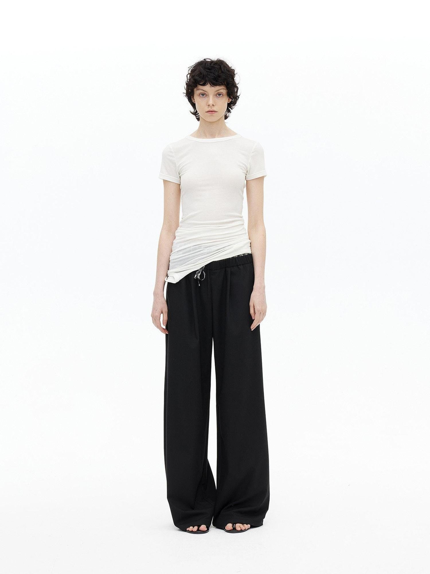 AFTADAWN Faux Layered Asymmetric Women&