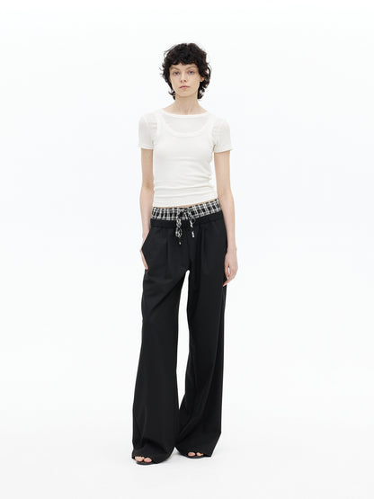 AFTADAWN Faux Layered Asymmetric Women&